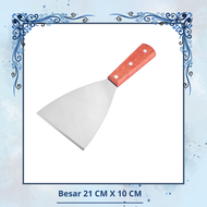 Spatula Teppanyaki 2 Variasi Gagang Kayu / Sutil Kape Stainless Steel / Spatula Pizaa BQQ Murah