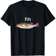 “Fih” Funny Misspelled Fish Meme, Simple Humor T-Shirt Unisex T-Shirt