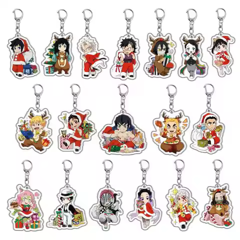 Demon Slayer Christmas Keychain Hashibira Inosuke Kamado Nezuko Anime Peripheral Fashion Creativity 