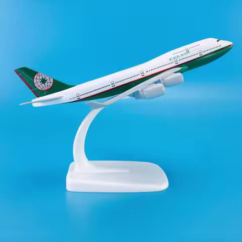 Baza Hot Sale Zinc Ally Material 1:440 16cm Airplane Model Aircrafts Boeing B747-400 EVA AIR Plane M
