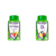 Chewable Calcium Gummy Vitamins for Bone and Teeth Support & Vitamin D3 Gummy Vitamins for Bone and 