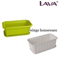 Lava Plastic Flower Pot With Tray / Pasu Bunga Plastik Dengan Tray