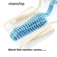 100Pcs Metal film resistor 1% 1/4W 1/2W 1W 51R 56R 62R 68R 75R 82R 91R 100R Ohm