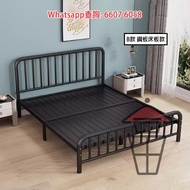 BD06 單層鋼床 長190-200cm 闊100-180cm 龍骨鋼架/鋼板床板任選 加厚加固金屬支架 Metal Frame Bed 可加配 8cm/20cm 床墊 三色 (黑/白/金)