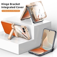 Plating Leather Case For Motorola Razr 70 Ultra 60Ultra 5G Kickstand Hinge Full Protective Cover For