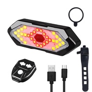 Wireless rechargeable battery bicycle turn signal tail light with 5 light modes - Remote Control Tai