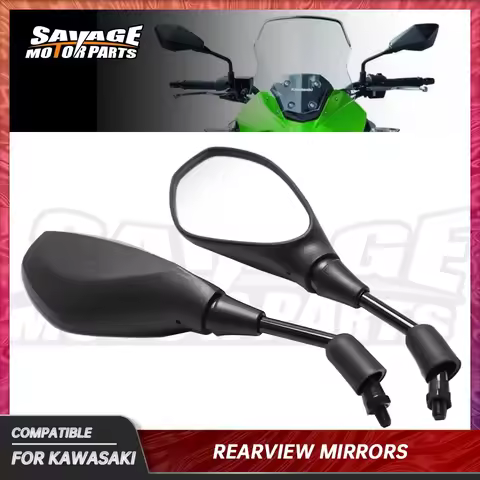 Motorcycle Handlebar Rearview Mirrors For KAWASAKI VERSYS-X 250 300 VERSYS 650 1000 ER6N Moto Side R