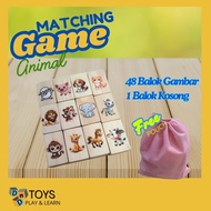 Children's Family Matching Game Matching Game Wooden Block Picture Game