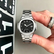 POEDAGAR 2026 New Mens Watch 37MM Square Nautilus Arabic Digital Dial Calendar Watch