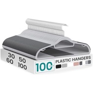 SONGMICS Pack of 50 Coat Hangers, Space-Saving Plastic Clothes Hangers, Non-Slip, 0.2 Inches Slim, 1