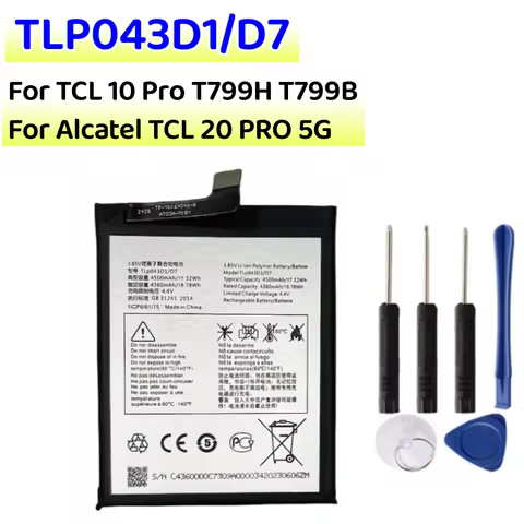 New 4500mAh TLP043D1 TLP043D7 Battery for TCL 10 Pro T799H T799B For Alcatel TCL 20 PRO 5G T810 T799