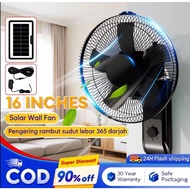 kipas solar 16 Solar Wall Fan Inch 3 Speed 5 Blades Strong Wind Solar fan Industrial Wall Fan Strong