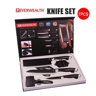 Set Pisau Dapur 7 pcs/ Good Quality Sharp Knife Kitchen Cleaver Slicing Chef Knife 7Pcs Gift Set (Kn