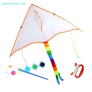 SWEETBABE 1Set Blank Kite DIY Children Education Painting Kite Easy to Fly Children Kite   MY