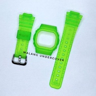 NEON GREEN STRAP BEZEL BESEL CASIO GSHOCK DW 5600 GWX GRX GB 5600 GW 5000 JELLY DOFF MATTE