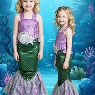 Ariel Princess Mermaid Dress Backless Costume For Kids