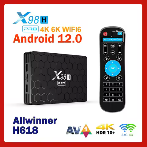 X98H Pro Smart TV Box Android 12 Allwinner H618 4K 6K 2.4&5G Dual WiFi6 BT 1000M LAN 4GB 32GB 64GB M