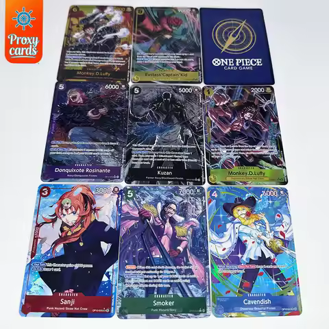 OP10 One Piece TCG EN Character Proxy Cards Set: luffy,Law, Sanji, Smoker, Cavendish, Rosinante, Kuz