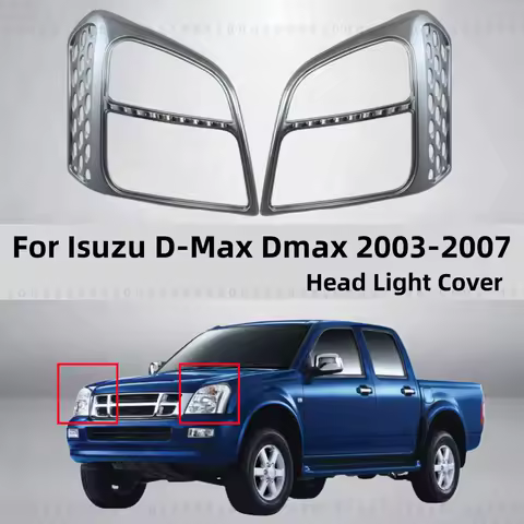ABS Plastic Car Stickers Chrome Head Light Cover Trim For Isuzu D-Max Dmax 2003 2004 2005 2006 2007 