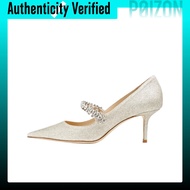 Jimmy Choo Bing High Heels Womens White Gold BINGPUMP65DGZAA0582
