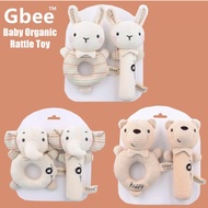 Gbee Organic Baby Rattle Soft Cartoon Cute Plush Animal Squishy Toy Rabbit Bear Elephant Soft Toy