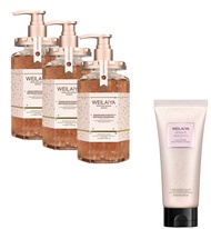 3X Damask Weilaiya Grand Rose Extract Shower Gel 450mL each+FREE Weilaiya Niacinamine Pecan Body Scr