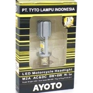 Bohlam Depan Lampu Dop Depan H6 LED AYOTO M2A AC DC Kemasan Kuning