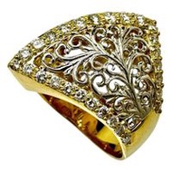 二手女士 17 號鑽石戒指，總重 0.86 克拉鑽石，由 18K 金/Pt900 鉑金製成，重 12.7 克。