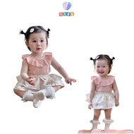 Hi Be 3-11Kg clothes Set, ruffle collar shirt Set for girls in cool cotton AQ012