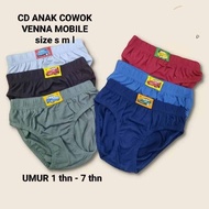 Grosir!!! 12pcs celana dalam anak laki laki polos bordir s m L 1-7 tahun celana dalam harian