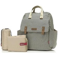 [Ready Stock] Babymel: Robyn Convertible Backpack Diaper Bag - Navy Stripe