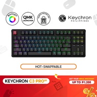 Keychron C3 Pro 8K QMK Mechanical Keyboard, TKL, Wired, RGB LED, QMK/Launcher, Hotswap