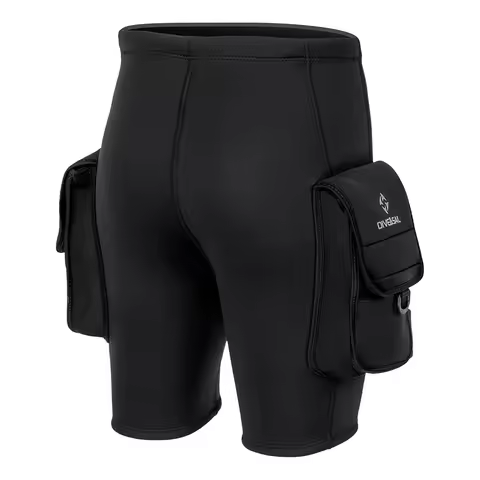 Neoprene Tech Shorts 3mm & Pocket Scuba Diving Tech Pants Neoprene Wetsuit Short for Swimming Surfin