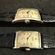 古董錶珍藏瑞士天梭錶 (40/50年代產品)Real Antique Swiss Tissot Men’s Watch 機械手上鏈男仕腕錶：原廠天梭手上鏈機蕊，原裝藍鋼魚眼三針，長方形不鏽鋼錶殼 22