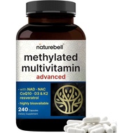 Multivitamin Metil untuk Lelaki dan Wanita, 240 Kapsul | Susu formula 27-dalam-1, mengandungi vitami