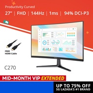 PRISM+ C270 27 144Hz 1500R Curved Productivity Monitor Gaming Monitor [1920 x 1080]