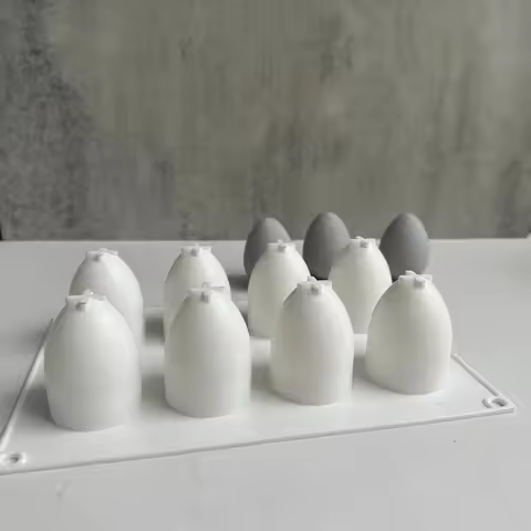 1/8-hole Egg Shaped Silicone Mold Easter Eggs Concrete Wax Candle Molds Plaster Mousse Chocolate Cak