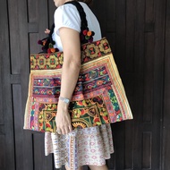 Cotton Bag With Hmong Embroidery Shoulder Hand-Woven Handmade