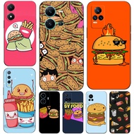 Case For Vivo V5 V5S V7 PLUS + V11i  V11 Pro Phone Back Cover Soft Black Tpu Funny Hamburger