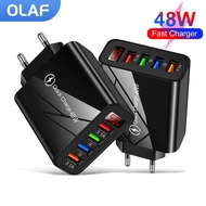 ZZOOI OLAF 48W USB Charger Phone Charger 4 Port QC 3.0 Fast Charging For iPhone Samsung Xiaomi Huawei Tablet EU/US Plug Wall Chargers