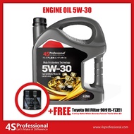 (FREE Oil Filter) 4S Professional™ Fully Synthetic 5W-30 Engine Oil API SP - 4L + Toyota Oil Filter 90915-YZZE1