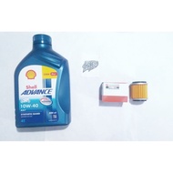 Shell Advance Ax7 10W-40 w/ Yamaha oil Filter