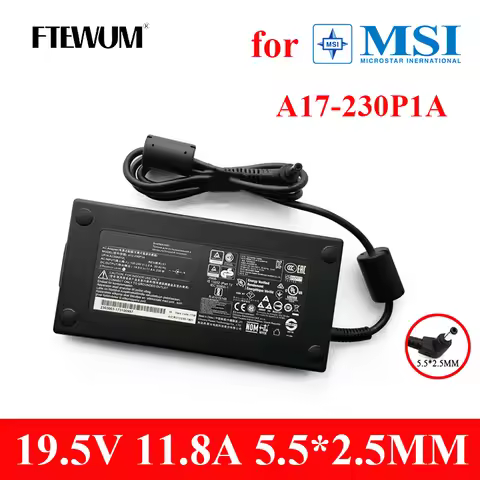 Original laptop Adapter 19.5V 11.8A 5.5*2.5mm 230W Charger For MSI A12-230P1A A17-230P1A A230A012L G