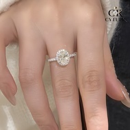 [CYTUPR] Oval Ring Moissanite 1.5ct Diamond Ring Gorgeous Classic