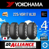 Yokohama 225/45R17 AL30 ยางใหม่ ผลิตปี2023 ราคาต่อ4เส้น (Made in Japan) มีรับประกันจากโรงงาน แถมจุ๊บลมยางต่อเส้น ยางขอบ17 Alliance 225/45R17 030Ex จำนวน 4 เส้น
