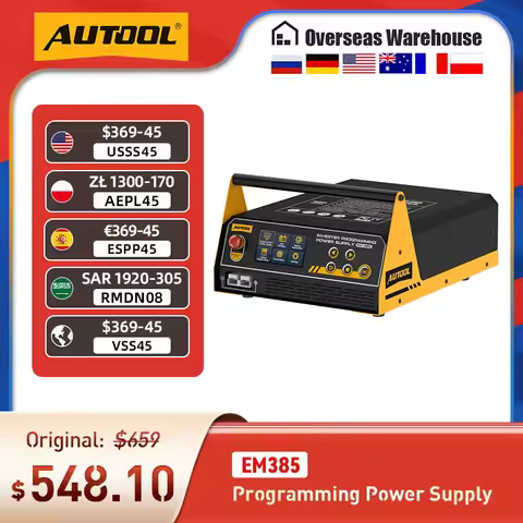 AUTOOL Programming Power Supply Jump Starter 400A Auto Battery Repair Real-time EM385 Car Regulator 