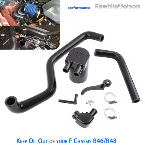 Turbo Double Baffle Oil Catch Can kit Silicone Hose OCC upgrade aluminum for BMW B48 Engines B46 F20