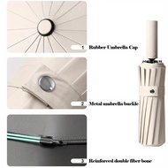 16K Two Large Bones Umbrella Men Women Windproof Compact Size