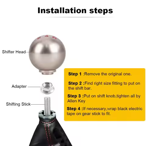 For JDM Honda Shift Knob - For Civic Type R FD2/S2000 AP1/Fit GE8, 5/6 Speed Forged Aluminum Ball Ge