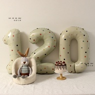 Ins Cream Style Baby 120 Days Number Balloon Sticker Decoration 4 Months Anniversary Decoration Phot